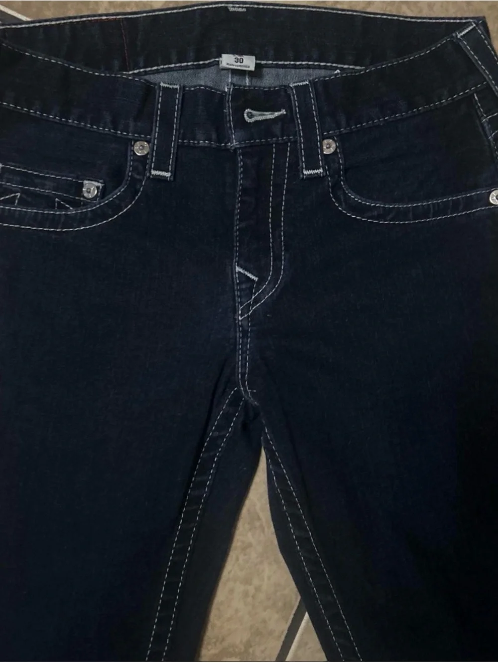 Men Dark Blue Straight-Leg Jeans size 30